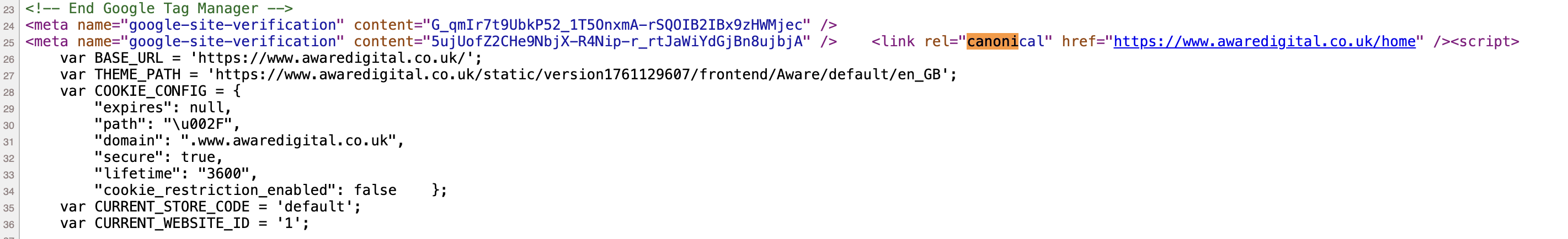 Canonical Tags