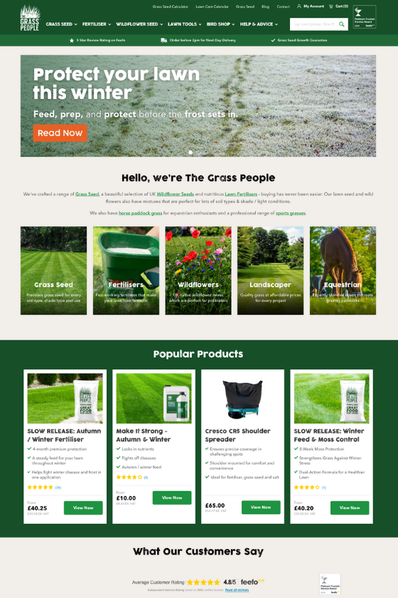 The grass people portfolio images - Top tablet image